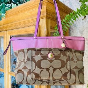 💗 Authentic Vintage Coach Signature Stripe Tote M0768-11691💗